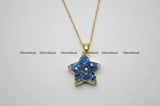 Druzy Agate Star Stone Pendant Necklace Woman Party Jewelry