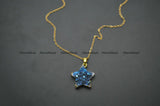 Druzy Agate Star Stone Pendant Necklace Woman Party Jewelry