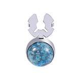 Crazy Agate Stone Silver BUTTON COVER cufflinks for Tuxedo Shirts