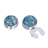 Crazy Agate Stone Silver BUTTON COVER cufflinks for Tuxedo Shirts