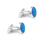Crystal Round Cufflinks for Men Wedding Office Twins Gift
