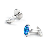 Crystal Round Cufflinks for Men Wedding Office Twins Gift