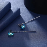 925 Sterling Silver Heart Dangle Earrings