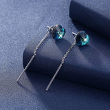 925 Sterling Silver Heart Dangle Earrings