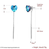 925 Sterling Silver Heart Dangle Earrings