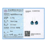 925 Sterling Silver Heart Dangle Earrings
