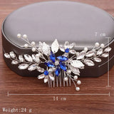 Crystal Hair Comb Bridal Tiara Wedding Hair Accessories Leaf Pearl