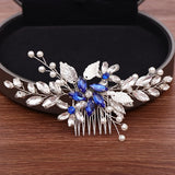 Crystal Hair Comb Bridal Tiara Wedding Hair Accessories Leaf Pearl