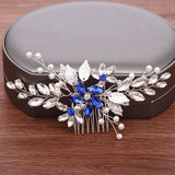 Crystal Hair Comb Bridal Tiara Wedding Hair Accessories Leaf Pearl
