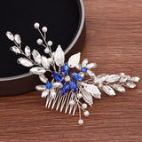 Crystal Hair Comb Bridal Tiara Wedding Hair Accessories Leaf Pearl