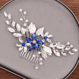 Crystal Hair Comb Bridal Tiara Wedding Hair Accessories Leaf Pearl