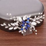 Crystal Hair Comb Bridal Tiara Wedding Hair Accessories Leaf Pearl