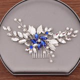 Crystal Hair Comb Bridal Tiara Wedding Hair Accessories Leaf Pearl