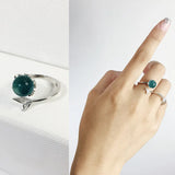 Crystal Mermaid Bubble Open Rings for Women Wedding Band