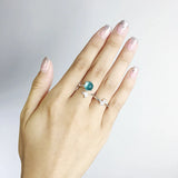 Crystal Mermaid Bubble Open Rings for Women Wedding Band