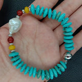 Howlite Beads Keshi Pearl Bracelet