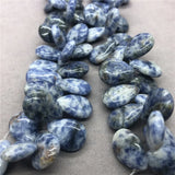 Natural Stone Flat Water Drop Shape Pendant DIY Necklace Decoration