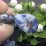 Natural Stone Flat Water Drop Shape Pendant DIY Necklace Decoration
