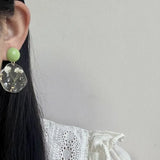 Dried Flower Earring Natural Jewelry Epoxy Resin Round Earring