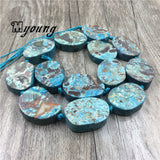 Egg Shape Ocean Jaspers Slice Beads for DIY Jewelry