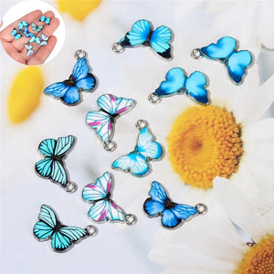 Enamel Butterfly Charms DIY Jewelry Material 10 PCS