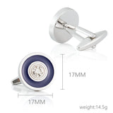 Enamel Crystal Inlaid Metal Cufflinks - Men's Fashionable Accessory