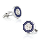 Enamel Crystal Inlaid Metal Cufflinks - Men's Fashionable Accessory
