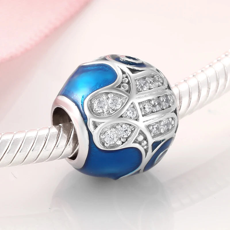 Enamel Cuttlefish Flower Tree Skull 925 Silver Charms for Bracelet