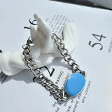 Enamel Tag Stainless Steel Cuban Chain Salman Khan Bracelet