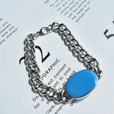 Enamel Tag Stainless Steel Cuban Chain Salman Khan Bracelet