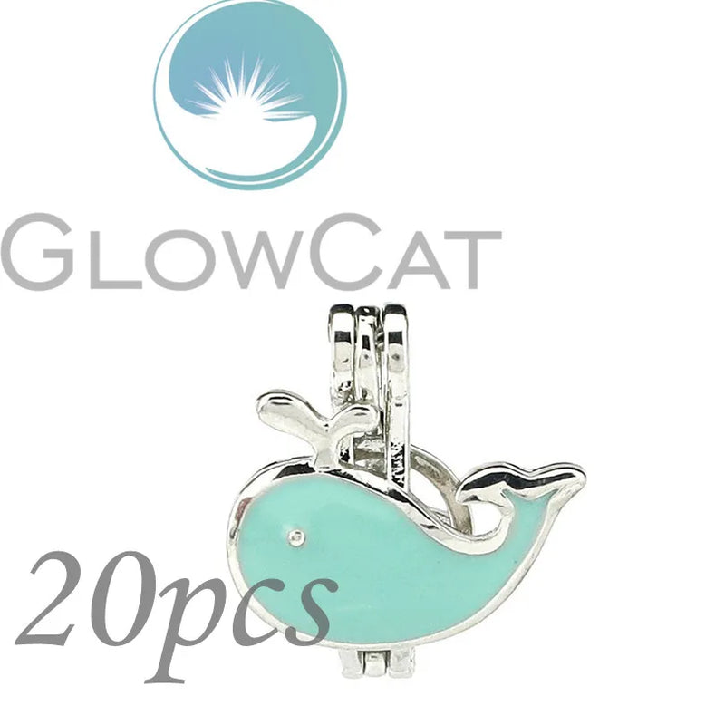 Enamel Whale Beads Cage Perfume Diffuser Pearl Cage Locket Pendant