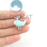 Enamel Whale Beads Cage Perfume Diffuser Pearl Cage Locket Pendant