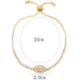 Evil Eye Adjustable Bracelet Bangle CZ Cubic Zircon Tennis Bracelet