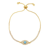 Evil Eye Adjustable Bracelet Bangle CZ Cubic Zircon Tennis Bracelet