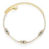 Boho Evil Eye Anklet Crystal Beach Foot Jewelry