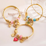 Evil Eye Butterfly Love Charm Bracelet Metal Bangles Femme