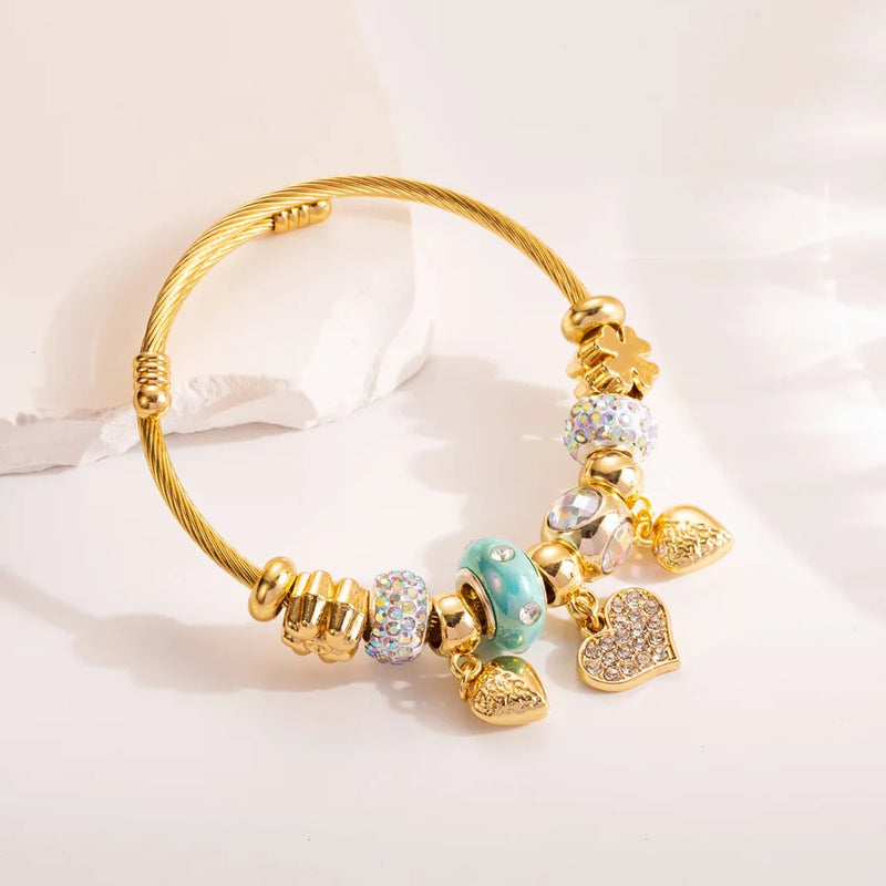 Evil Eye Butterfly Love Charm Bracelet Metal Bangles Femme