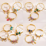 Evil Eye Butterfly Love Charm Bracelet Metal Bangles Femme