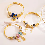 Evil Eye Butterfly Love Charm Bracelet Metal Bangles Femme