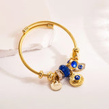Evil Eye Butterfly Love Charm Bracelet Metal Bangles Femme
