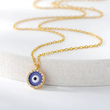 Evil Eye Charms Necklace Stainless Steel Zircon Eye Pendants Jewelry