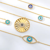 Evil Eye Charms Necklace Stainless Steel Zircon Eye Pendants Jewelry