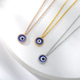 Evil Eye Charms Necklace Stainless Steel Zircon Eye Pendants Jewelry