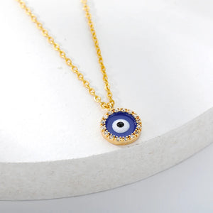 Evil Eye Charms Necklace Stainless Steel Zircon Eye Pendants Jewelry