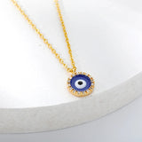 Evil Eye Charms Necklace Stainless Steel Zircon Eye Pendants Jewelry