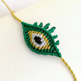 Evil Eye Hand Knitting Rope Bangle Charm Bracelet 18k Beads Couple Gift