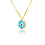 Zircon Crystal Evil Eye Choker Pendant Necklace Christmas Gift