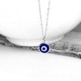 Evil Eye Necklace, Glass and 18kt filled