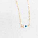 Evil Eye Necklace, Glass and 18kt filled