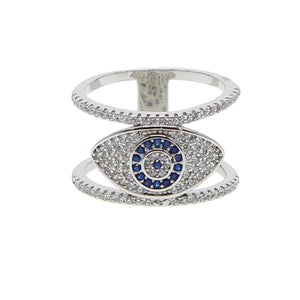 Evil Eye Ring for Women with Cubic Zirconia